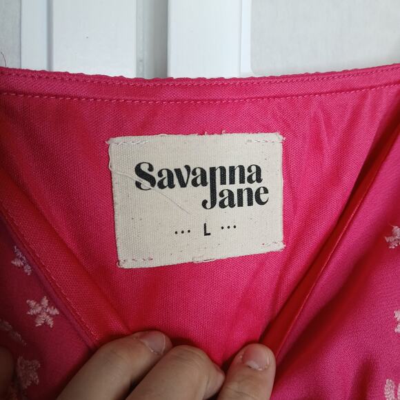 Savannah Jane Pink Embroided Sweetheart Mini Dress Women LG Vacation Resort Boho - Picture 5 of 12